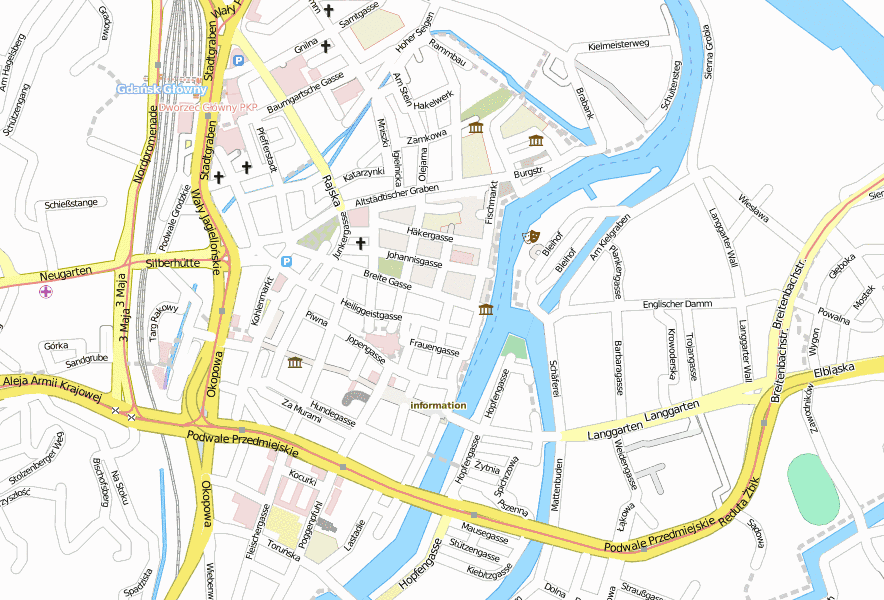 Danzig-Stadtplan von Citysam inklusive Hotelangeboten in diesem Stadtplan